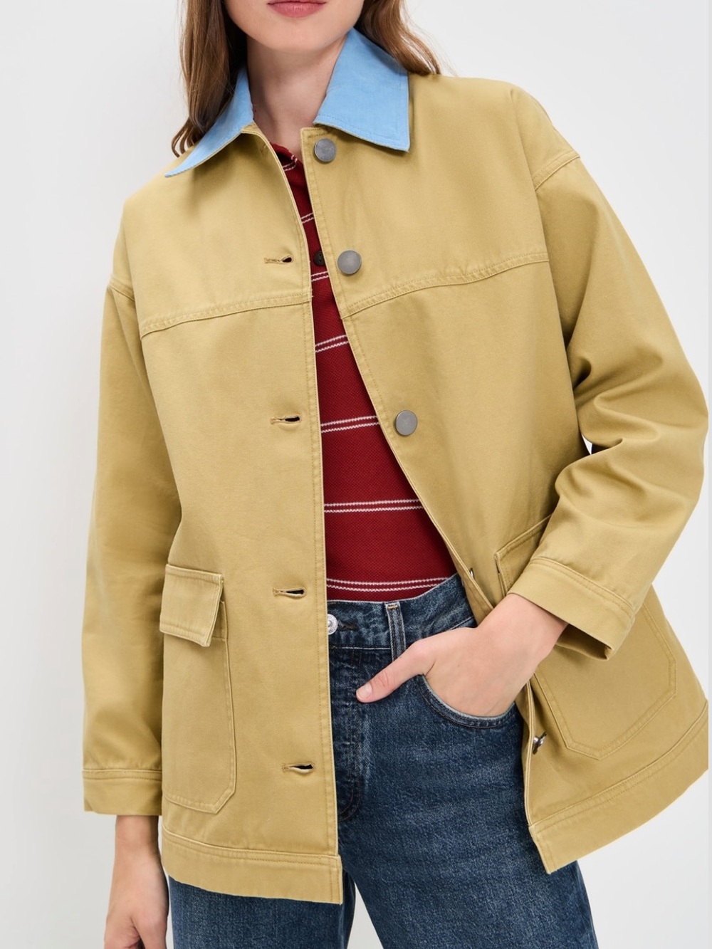 LE BOP Dree Mid- Length Oversized Barn Jacket